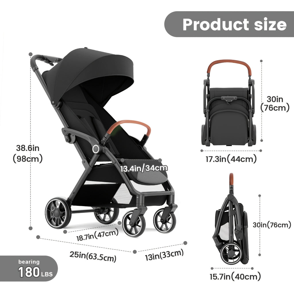 Wedyvko Folding Baby Stroller Travel System Toddler Stroller W\u002FReversible Stroller