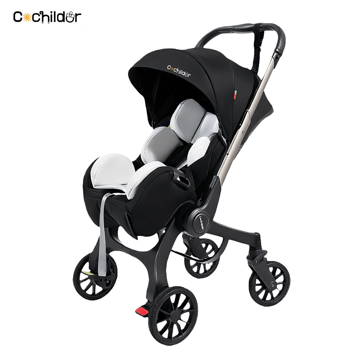 Cochildor Foldable Stroller Portable Travel Carriage with Bidirectional Push (Front\u002FReverse), Adjustable Canopy & Lightweight - Foldable for Airplane, Public Transport - Newborn Stroller, Frame