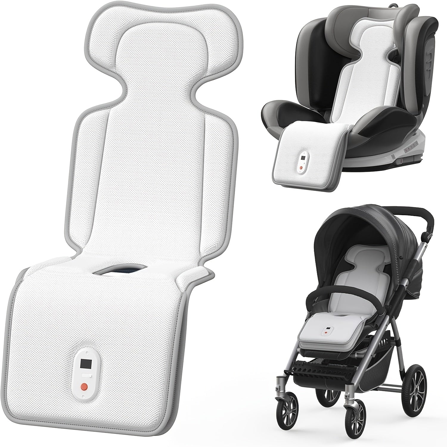 Baby Stroller Cooling Pad with 2 Built-In Fans, 3-Speed Ventilation And 10000Mah Rechargeable, 3D Breathable Summer Cooling Mat for Car Seat And Stroller, Baby Toddler Summer Essentials