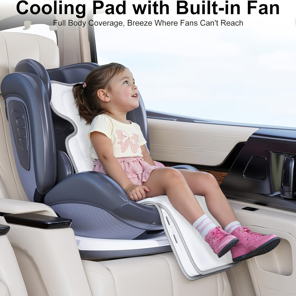 Baby Stroller Cooling Pad with 2 Built-In Fans, 3-Speed Ventilation And 10000Mah Rechargeable, 3D Breathable Summer Cooling Mat for Car Seat And Stroller, Baby Toddler Summer Essentials