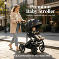 High View Baby Stroller, Reversible Pushchair with Large Wheels Anti Shock for Toddler, Adjustable Seat Stroller with Large Storage Basket, High Landscape Stroller