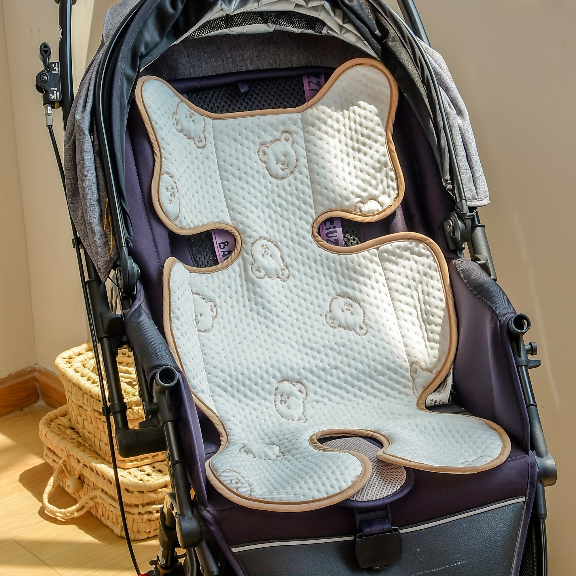 Breathable Printed Bear Stroller Mat for Baby Stroller