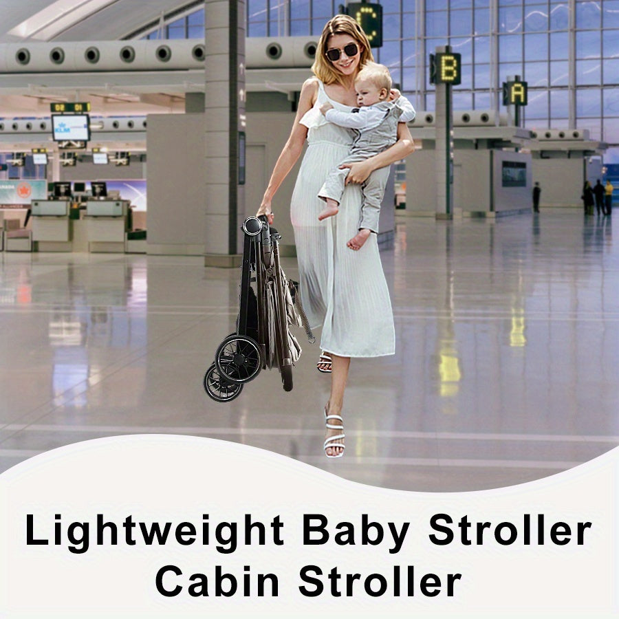 Foldable Baby Stroller with Reclining Shock-Absorbing Seat & Storage Basket - Lightweight Frame, Compact Stroller for \u002F, Quick-Fold Portability (Removable Handle) - \u002F - Baby Travel