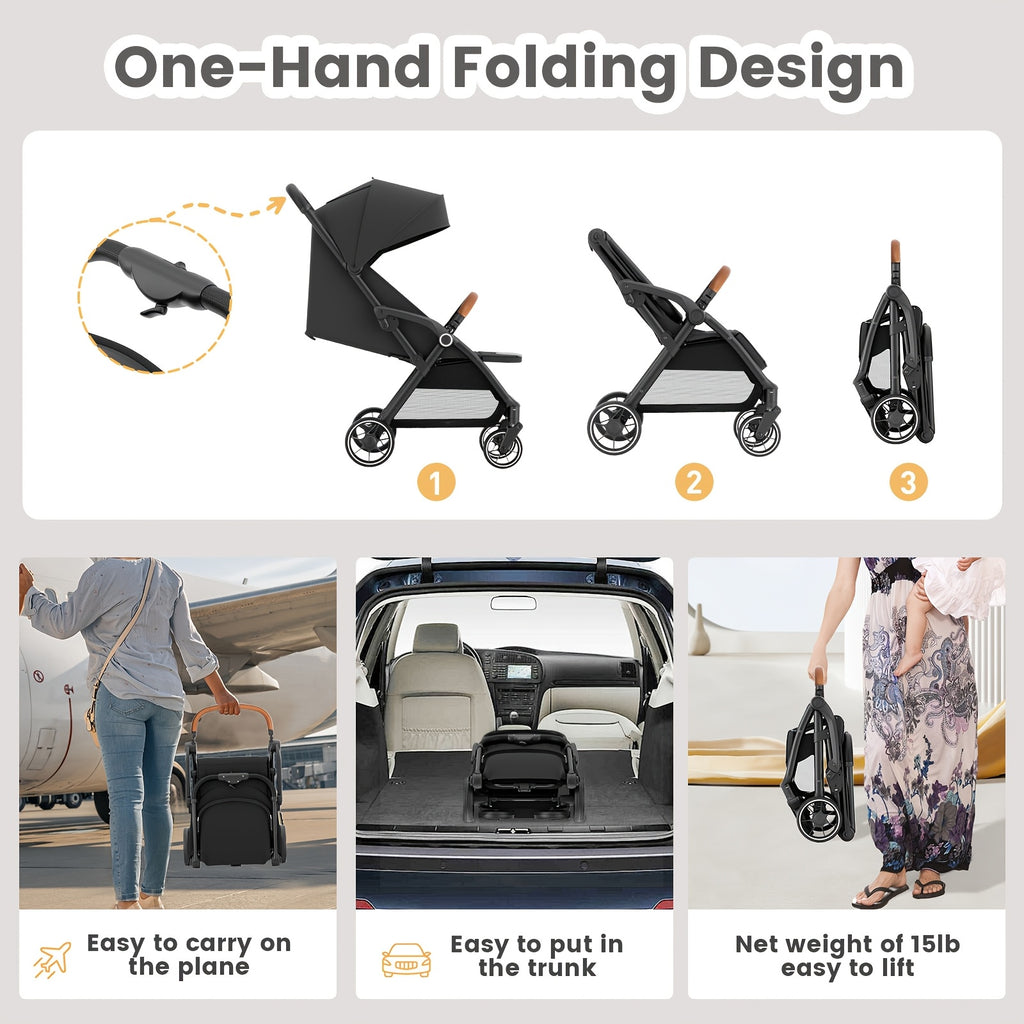 Wedyvko Folding Baby Stroller Travel System Toddler Stroller W\u002FReversible Stroller