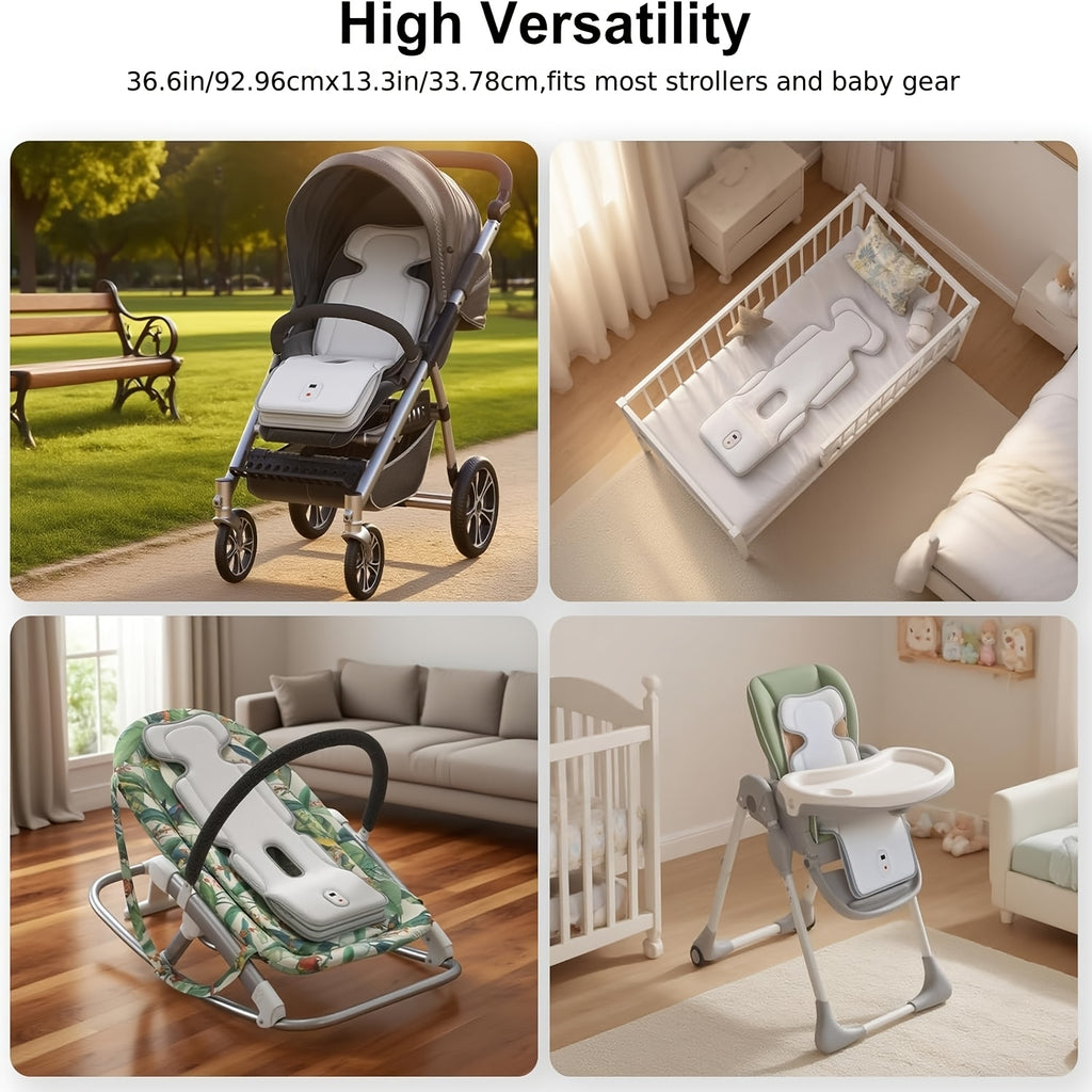 Baby Stroller Cooling Pad with 2 Built-In Fans, 3-Speed Ventilation And 10000Mah Rechargeable, 3D Breathable Summer Cooling Mat for Car Seat And Stroller, Baby Toddler Summer Essentials