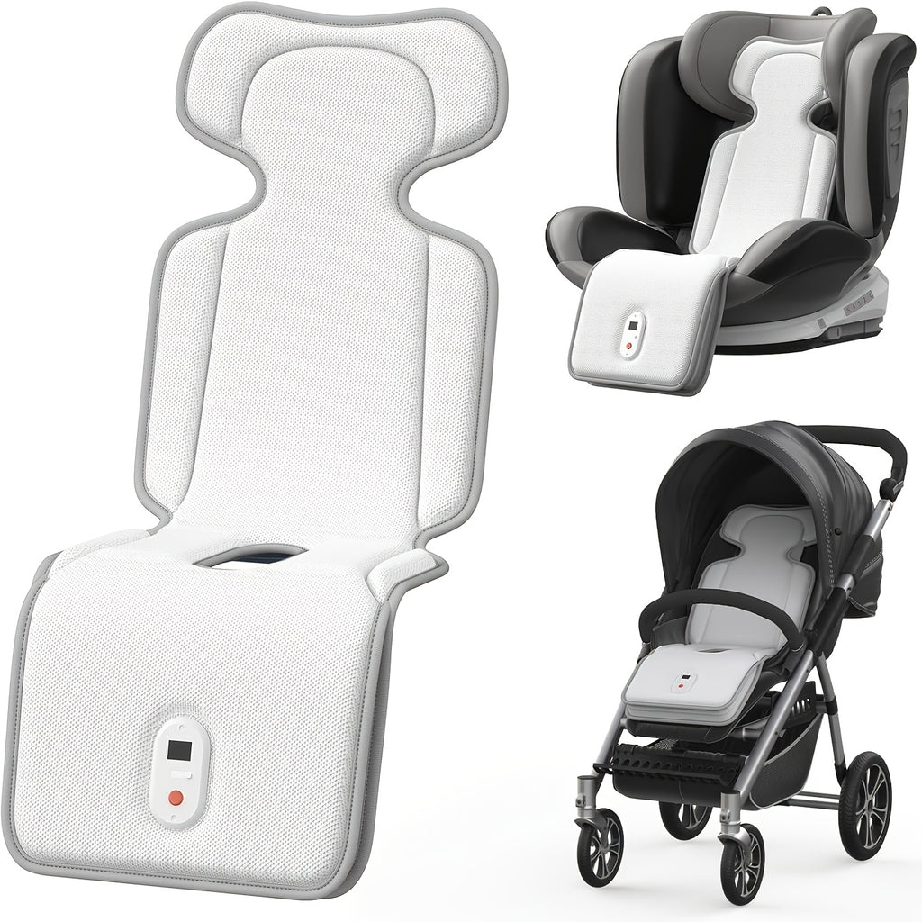 Baby Stroller Cooling Pad with 2 Built-In Fans, 3-Speed Ventilation And 10000Mah Rechargeable, 3D Breathable Summer Cooling Mat for Car Seat And Stroller, Baby Toddler Summer Essentials