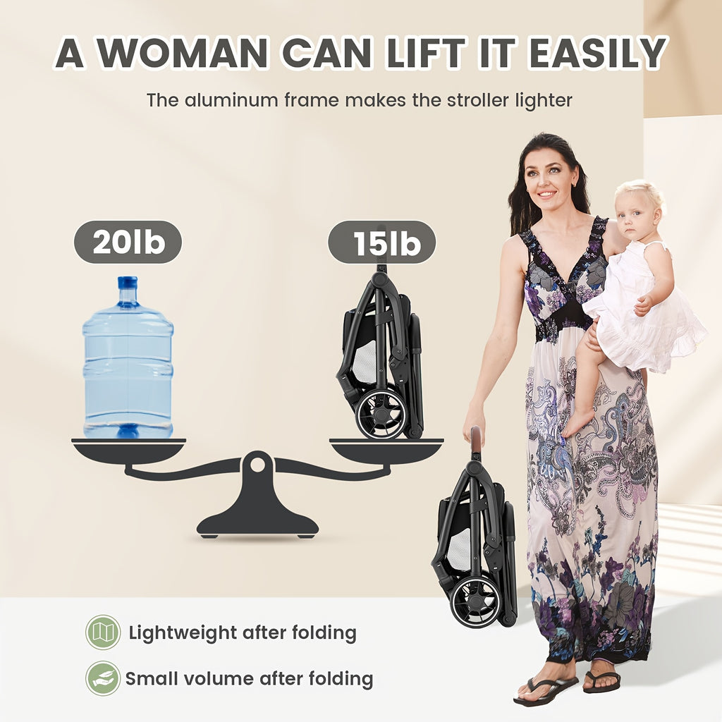 Wedyvko Folding Baby Stroller Travel System Toddler Stroller W\u002FReversible Stroller