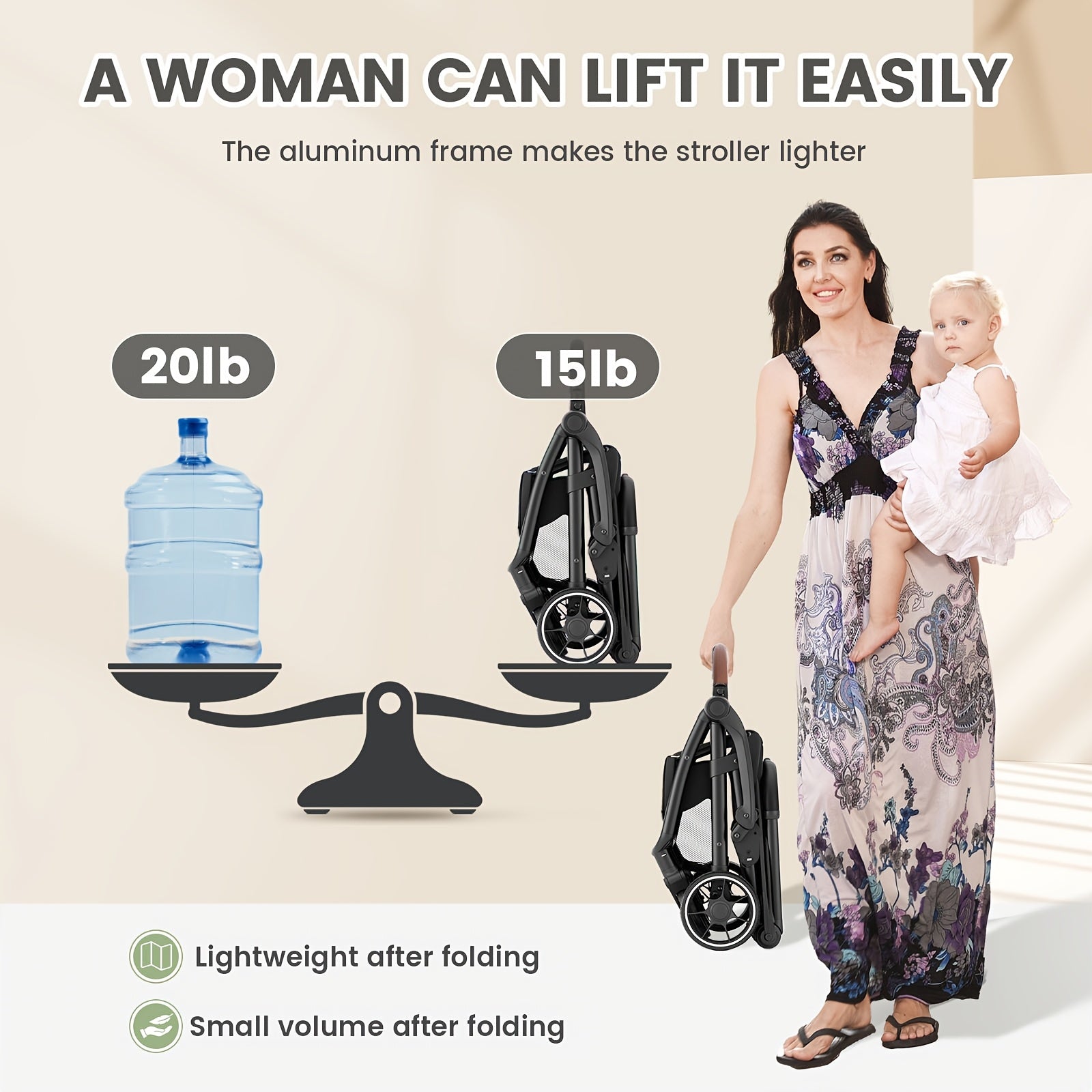 Wedyvko Folding Baby Stroller Travel System Toddler Stroller W\u002FReversible Stroller