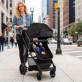 2in 1 Convertible Baby Stroller, Folding High Landscape Carriage with Adjustable Canopy, Foot Muff and Diaper Storage, Reversible Pram, Foldable Pushchair, Kids Travel Wagon, Baby Stroller