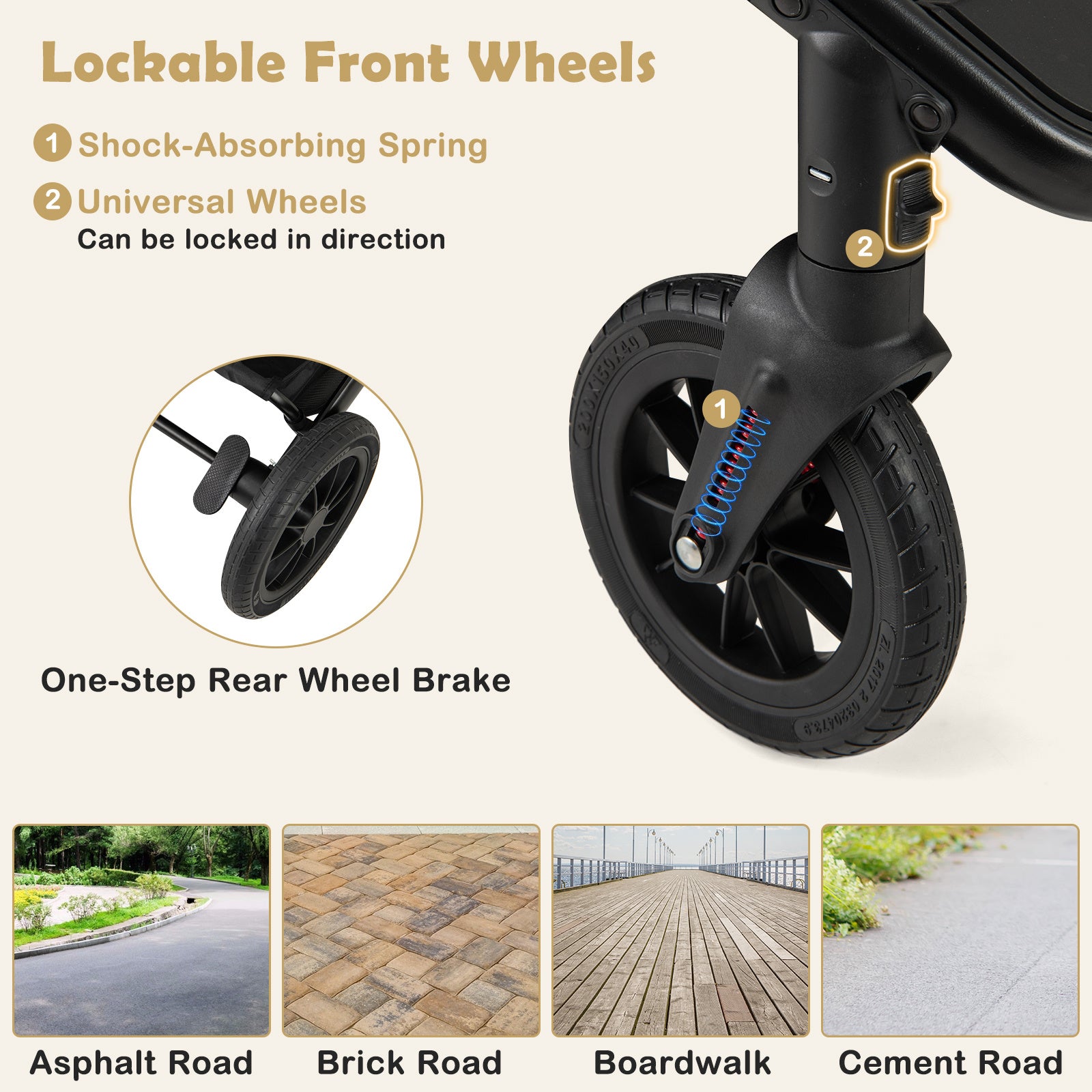3-In-1 Baby Stroller for Newborns, Foldable High Landscape Convertible Stroller with 4 Wheels, Removable Bassinet, Adjustable Canopy And Handle, Diaper Bag, Cup Holder, Kids Travel Wagon, Baby Stroller