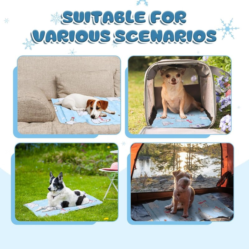 Nuanchu Dog Stroller Cooling Mat Outdoor Pet Cooling Mat 11. 81 X 19. 69 Inch Washable Summer Cat Sleeping Blanket for Small Medium Pet Stroller Colorful Bear
